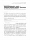 Research paper thumbnail of Adaptive soft' sliding block decoding of convolutional code using the artificial neural network