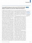 Research paper thumbnail of Sustainable Development Goals summit 2023 and the global pledge on disability-focused early childhood development