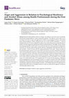 Research paper thumbnail of Anger and Aggression in Relation to Psychological Resilience and Alcohol Abuse among Health Professionals during the First Pandemic Wave