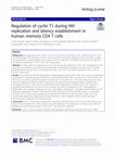 Research paper thumbnail of Regulation of cyclin T1 during HIV replication and latency establishment in human memory CD4 T cells