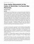 Research paper thumbnail of 0165 From Italian Monuments to the Fallen of World War I to Fascist War Memorials