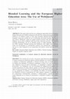 Research paper thumbnail of Blended Learning and the European Higher Education Area: The Use of WebQuests