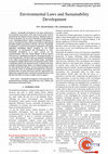 Research paper thumbnail of Environmental Laws and Sustainability Development