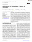 Research paper thumbnail of Hybrid warfare and disinformation A Ukraine war perspective