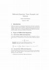 Research paper thumbnail of Differential Equations: Types, Examples, and Solutions