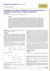 Research paper thumbnail of Validation of an HPLC-UV method for the determination of ceftriaxone sodium residues on stainless steel surface of pharmaceutical manufacturing equipments