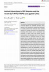 Research paper thumbnail of (with E. Bonadio), Anti-suit injunctions in SEP disputes and the recent EU’s WTO/TRIPS case against China, Journal of World Intellectual Property (2023), 1-13