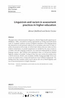 Research paper thumbnail of Linguicism and Racism In Assessment Practices In Higher Education