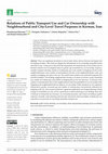 Research paper thumbnail of Relations of Public Transport Use and Car Ownership with Neighbourhood and City-Level Travel Purposes in Kerman, Iran