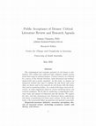 Research paper thumbnail of Public Acceptance of Drones: Critical Literature Review and Research Agenda