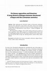 Research paper thumbnail of On binary opposition and binarism: A long-distance dialogue between decolonial critique and the Lotmanian semiotics