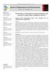 Research paper thumbnail of Performance of hydrogel on seed germination and growth of young coffee seedlings in nursery