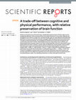 Research paper thumbnail of A trade-off between cognitive and physical performance, with relative preservation of brain function