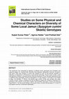 Research paper thumbnail of Studies on Some Physical and Chemical Characters on Diversity of Some Local Jamun (Syzygium cumini Skeels) Genotypes