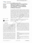 Research paper thumbnail of Experimental Study on the Liquid‐Phase Adsorption Equilibrium of n‐Butanol over Amberlyst™15 and Contribution of Diffusion Resistances