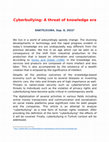 Research paper thumbnail of Cyberbullying: A threat of knowledge era