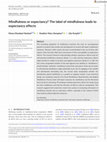 Research paper thumbnail of Mindfulness or expectancy? The label of mindfulness leads to expectancy effects