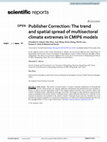 Research paper thumbnail of Publisher Correction: The trend and spatial spread of multisectoral climate extremes in CMIP6 models