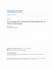 Research paper thumbnail of Forecasting of Core Returns for Remanufacture: A Time Series Analysis