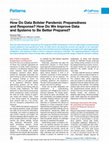 Research paper thumbnail of How Do Data Bolster Pandemic Preparedness and Response? How Do We Improve Data and Systems to Be Better Prepared?