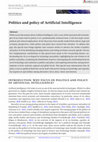 Research paper thumbnail of Politics and Policy of Artificial Intelligence