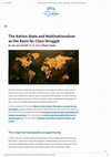 Research paper thumbnail of The Nation-State and Multinationalism as the Basis for Class Struggle