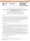 Research paper thumbnail of Analysis of the Factors that Influence the Attitudes of Elementary Students for the Internet