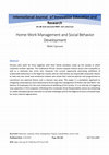 Research paper thumbnail of Home-Work Management and Social Behaviour Development