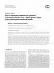 Research paper thumbnail of Effect of Operating Conditions on Pollutants Concentration Emitted from a Spark Ignition Engine Fueled with Gasoline Bioethanol Blends