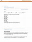 Research paper thumbnail of Quo Vadis: Doctoral Programs in Private Non-Profit Higher Education? The View From Two Providers