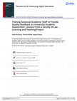 Research paper thumbnail of Training Sessional Academic Staff to Provide Quality Feedback on University Students' Assessment: Lessons From a Faculty of Law Learning and Teaching Project