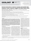 Research paper thumbnail of Extreme fractionation of selenium isotopes and possible deep biospheric origin of platinum nuggets from Minas Gerais, Brazil