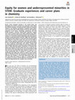 Research paper thumbnail of Equity for women and underrepresented minorities in STEM: Graduate experiences and career plans in chemistry