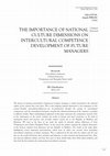 Research paper thumbnail of The Importance of National Culture Dimensions on Intercultural Competence Development of Future Managers