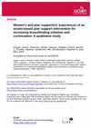 Research paper thumbnail of Women's and peer supporters' experiences of an assets‐based peer support intervention for increasing breastfeeding initiation and continuation: A qualitative study