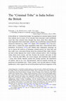 Research paper thumbnail of The “Criminal Tribe” in India before the British