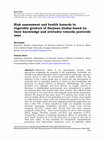 Research paper thumbnail of Risk assessment and health hazards in vegetable growers of Haryana (India) based on their knowledge and attitudes towards pesticide uses