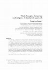 Research paper thumbnail of Weak thought, democracy and religion. A decolonial approach