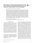 Research paper thumbnail of Wear Behavior of Plasma Spray Deposited and Post Heat-Treated Hydroxyapatite (HA)-Based Composite Coating on Titanium Alloy (Ti-6Al-4V) Substrate