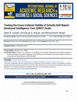 Research paper thumbnail of Testing the Cross-Cultural Validity of Schutte Self-Report Emotional Intelligence Test (SSEIT) Scale