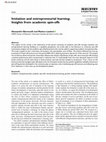 Research paper thumbnail of Imitation and entrepreneurial learning: Insights from academic spin-offs