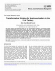 Research paper thumbnail of Transformative thinking for business leaders in the 21st Century