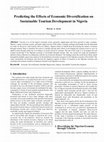 Research paper thumbnail of Predicting the Effects of Economic Diversification on Sustainable Tourism Development in Nigeria