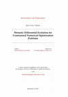 Research paper thumbnail of Memetic differential evolution for constrained numerical optimization problems