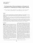 Research paper thumbnail of The Relationship of Nocturnal Melatonin to Estradiol and Progesterone in Depressed and Healthy Pregnant Women