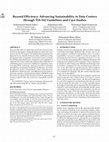 Research paper thumbnail of Beyond Efficiency: Advancing Sustainability in Data Centers through TIA-942 Guidelines and Case Studies