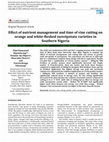 Research paper thumbnail of Effect of nutrient management and time of vine cutting on orange and white-fleshed sweetpotato varieties in Southern Nigeria