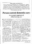 Research paper thumbnail of Person-Centred Care / Dementia Care