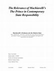 Research paper thumbnail of The Relevance of Machiavelli’s The Prince in Contemporary State Responsibility