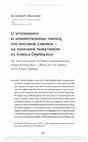 Research paper thumbnail of O wyzwaniach w administrowaniu parafią pod rosyjskim zaborem – na podstawie pamiętników ks. Karola Dębińskiego